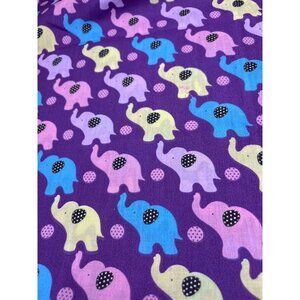 Purple Cotton Fabric Colorful Polka Dot Elephants Dots 21" x 44" Craft Sewing Ma